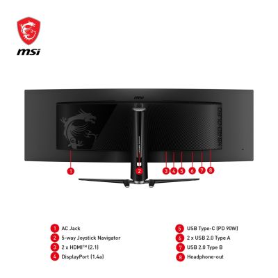 6. MSI MPG 491CQPDE QD-OLED Computer Monitor 124.5 cm (49") 5120 x 1440 px DQHD Black