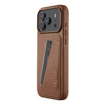 Mujjo Wallet Leather Case - MagSafe compatible leather case for iPhone 17 Pro Max (tan)