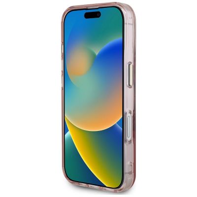 5. Guess IML Metal Mountain Logo MagSafe iPhone 16 Case - Pink