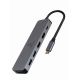 4. GEMBIRD MULTI ADAPTER USB TYPE-C 3IN1 SILVER HUB USB, HDMI, PD (100W)