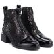 7. Women's leather ankle boots with heels in black and silver D&A S.Barski LZ62-2043