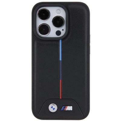 3. BMW Quilted Tricolor iPhone 15 Pro Case - Black