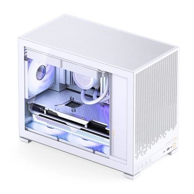 28. Jonsbo D32 STD PC Case, White, Mini Case, mATX, Tempered Glass – White