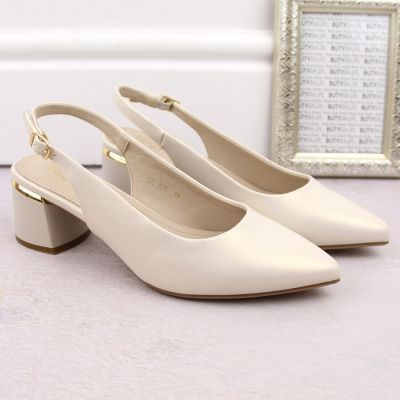 7. Elegant full sandals Sergio Leone W SK439B pearl