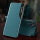 4. Eco Leather View Case elegant bookcase type case with kickstand for Samsung Galaxy A22 4G blue