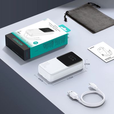 10. Mini power bank with built-in cables Joyroom JR-PBC06 30W 10000mAh - white
