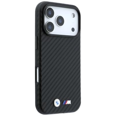4. BMW M Carbon Metal Logo MagSafe Case for iPhone 17 Pro / 18 Pro - Black