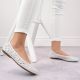 4. Rieker W RKR649 comfortable leather openwork shoes, white