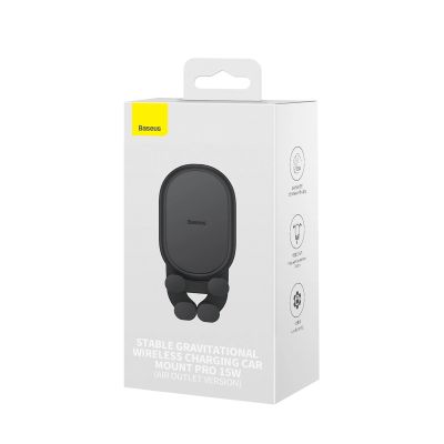 7. Baseus car holder with built-in 15W inductive charger for air vent black