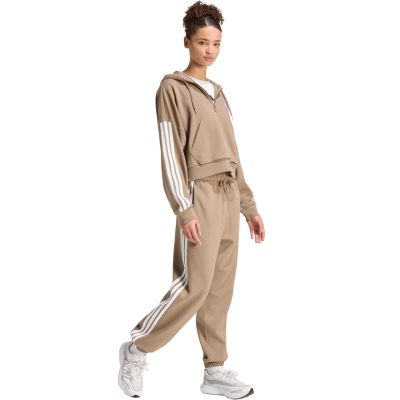 6. adidas Essentials 3-Stripes French Terry Quarter-Zip Women’s Sweatshirt Beige KF8315
