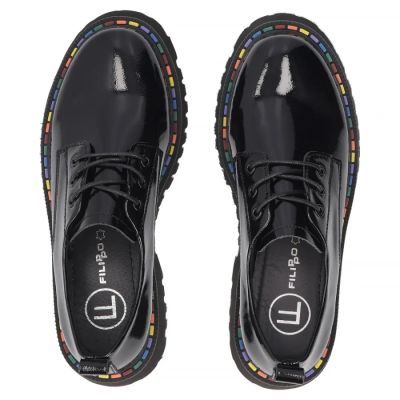 5. Women's patent leather shoes, black, Filippo DP8341