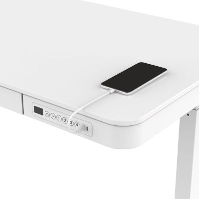 34. Activejet ET119W-C electric height-adjustable desk in white. Tabletop dimensions: 140 x 70 cm.