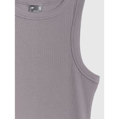 8. Women's slim ribbed knit top 4F 4FRAW25TSLEF310-25S