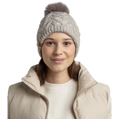 3. Buff Knitted Fleece Caryn Beanie 13674301410 Grey One size