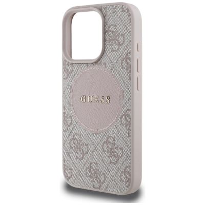 6. Guess 4G Circle Classic Logo MagSafe iPhone 16 Pro Case - Pink