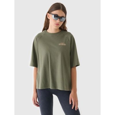 8. Women's oversize printed T-shirt 4F 4FRAW24TTSHF2583-43S