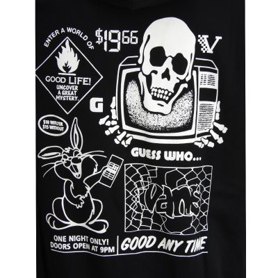 4. Vans Black Crazy Eddy 66 Loose Pullover Hoodie - VN000JE7BLK