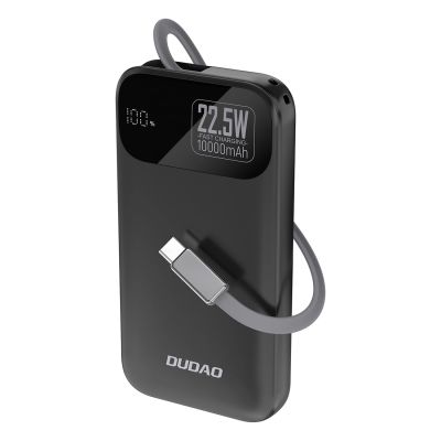Dudao K31 10000 mAh 22.5W PD Powerbank with Built-in Cable - Black