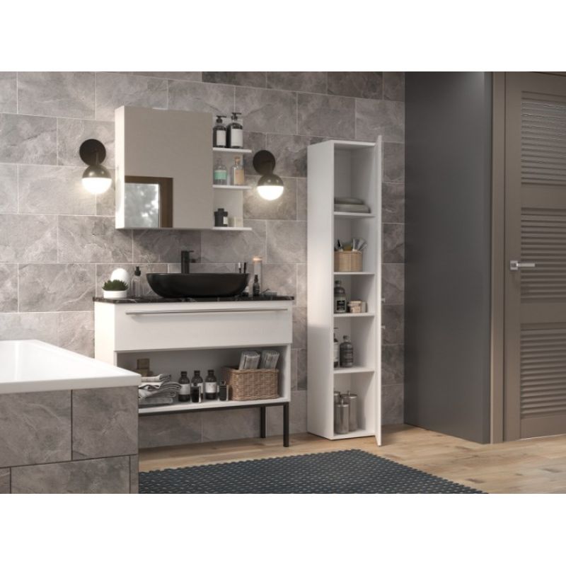 6. Bathroom cabinet NEL II 31x30xH174 matt white