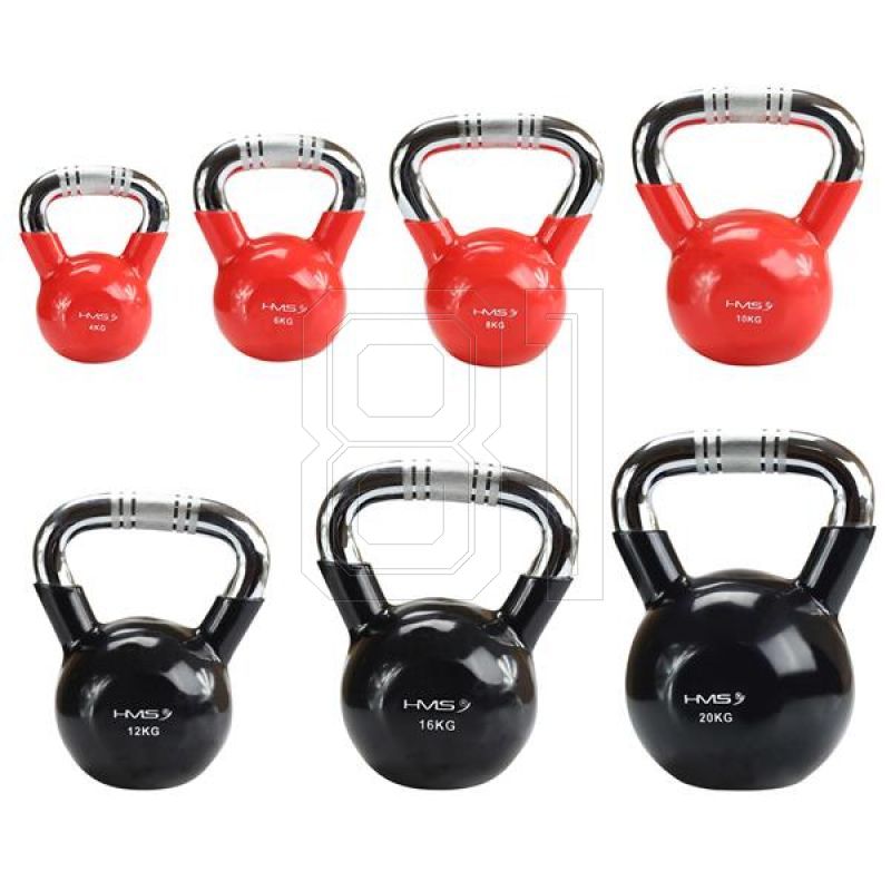 35. Kettlebell HMS KTC12 BLACK cast iron knurled handle