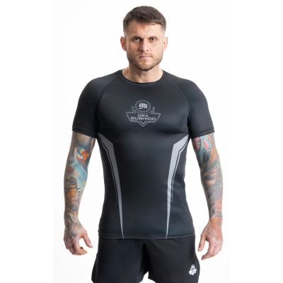 2. Gray short sleeve rashguard with DBX Bushido logo