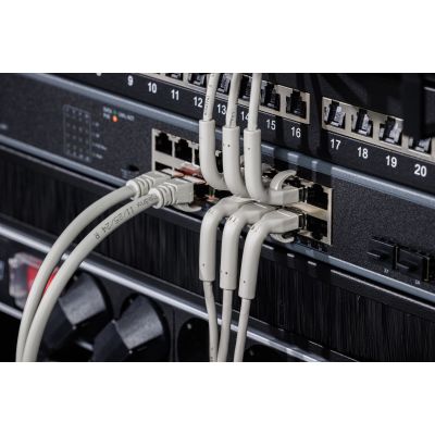 3. Digitus CAT 6A F-FTP Right Angle Patch Cable, Copper, 0.5m, Gray, 10 pcs.