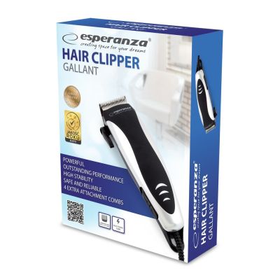 2. ESPERANZA HAIR CLIPPER GALLANT BLACK/SILVER EBC005S