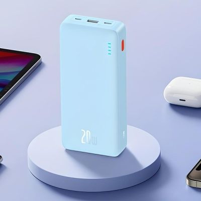 4. BASEUS POWERBANK AIRPOW 20000MAH 20W (BLUE)