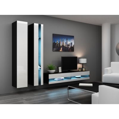 4. TV cabinet VIGO NEW '140' 30/140/40 black/white flat
