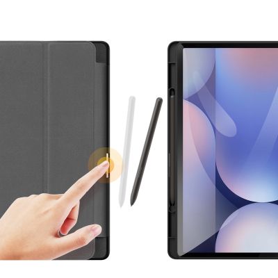 3. Dux Ducis Domo PU Leather Case with Stand for Samsung Tab S10+ / S9+ / S9 FE+ - Black