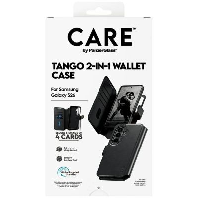 7. CARE by PanzerGlass Tango 2in1 Wallet Case for Samsung Galaxy S26 - Black