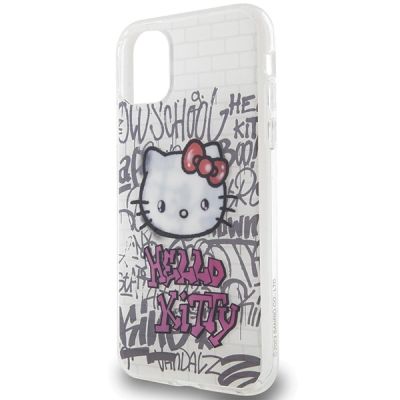 6. Hello Kitty IML Kitty On Bricks Graffiti case for iPhone 11 / Xr - white