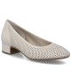 Women's leather pumps with openwork, beige Rieker 43459-60
