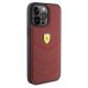 4. Ferrari Leather Stitched Lines case for iPhone 15 Pro Max - red