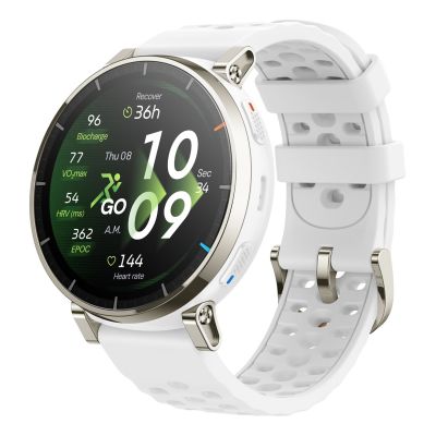 4. Amazfit Active 3 3.35 cm (1.32") AMOLED Digital 466 x 466 px Touchscreen Gold GPS