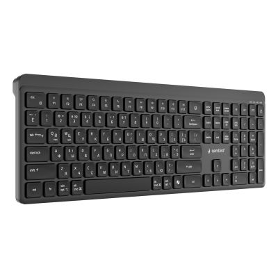 12. GEMBIRD WIRELESS KEYBOARD + MOUSE SET SLIM PRO BUSINESS, DUAL MODE: 2.4 GHZ + BT, RU LAYOUT, BLACK