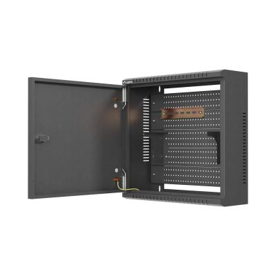 5. TPR 10" INSTALLATION CABINET WITH MESH BOARD 400X400X140 BLACK LANBERG (ASSEMBLED)