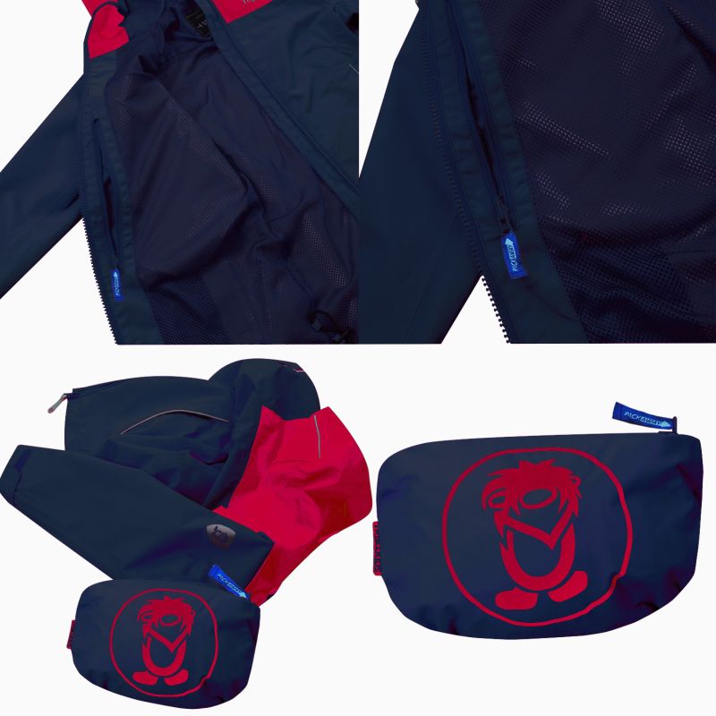 3. Trollkids Kids Bergen Jacket Rain Jacket for Boys/Girls bright red/mystic blue (610-410)