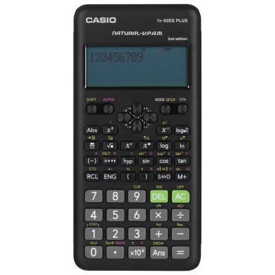 2. CASIO FX-82ESPLUS-2 SCIENTIFIC CALCULATOR, 252 FUNCTIONS, 77X162MM, BLACK BOX