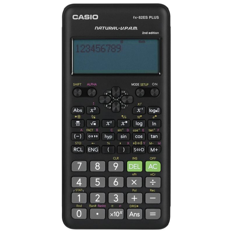 2. CASIO FX-82ESPLUS-2 SCIENTIFIC CALCULATOR, 252 FUNCTIONS, 77X162MM, BLACK BOX