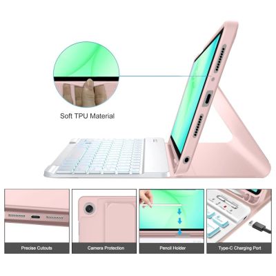 5. Tech-Protect SC Pen Case for Samsung Galaxy Tab A9+ / A11+ Plus 11.0 X210 / X215 / X216 / X230 / X235 / X236 - Pink