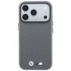 3. BMW M Carbon Metal Logo MagSafe Case for iPhone 17 Pro / 18 Pro - Gray