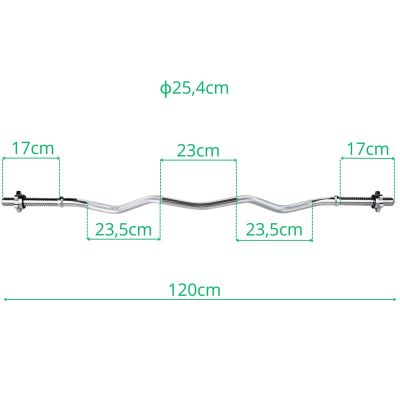27. 1200 mm slightly angled neck with thread