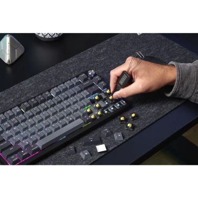 3. Corsair Gaming K65 Plus 75% RGB Wireless Gaming Keyboard, MLX RED - Black, Gray