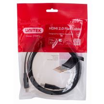 UNITEK HDMI 2.0 CABLE 4K60HZ, FLAT, 2M, C11063BK-2M