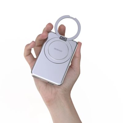 7. Dudao K28 10000mAh PD 22.5W MagSafe Powerbank with Metal Case and Ring Stand - Silver