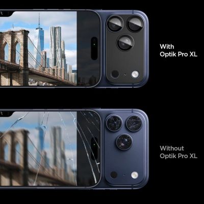 7. Spigen Optik Pro XL Camera Lens Glass for iPhone 17 Pro Max - Black