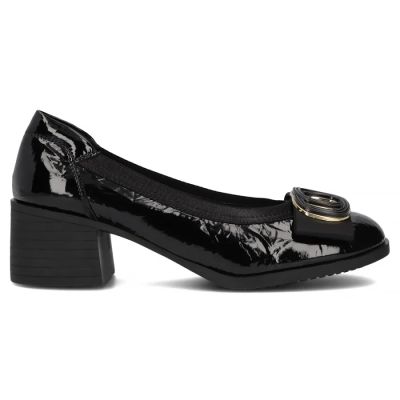 2. Black patent leather pumps on a block heel Filippo DP6960