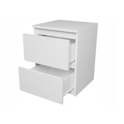 5. M2 MALWA BEDSIDE TABLE 2 DRAWERS WHITE 2 PIECES