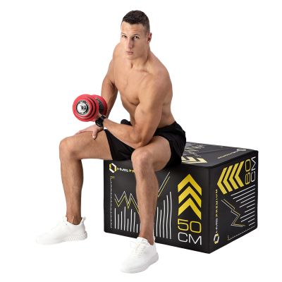 16. Rubber-coated dumbbells HMS SGGX20 with a 20kg barbell function